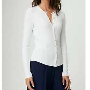 Wilfred white long-sleeve shirt with buttons